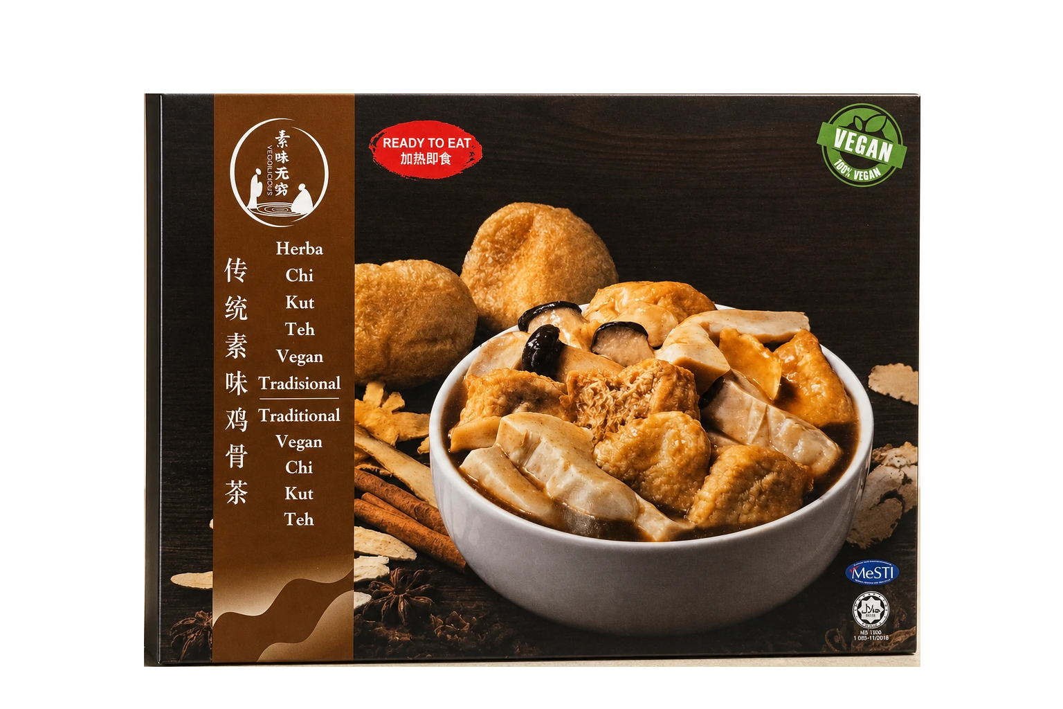 Traditional Vegan Chi Kut Teh retail packaging