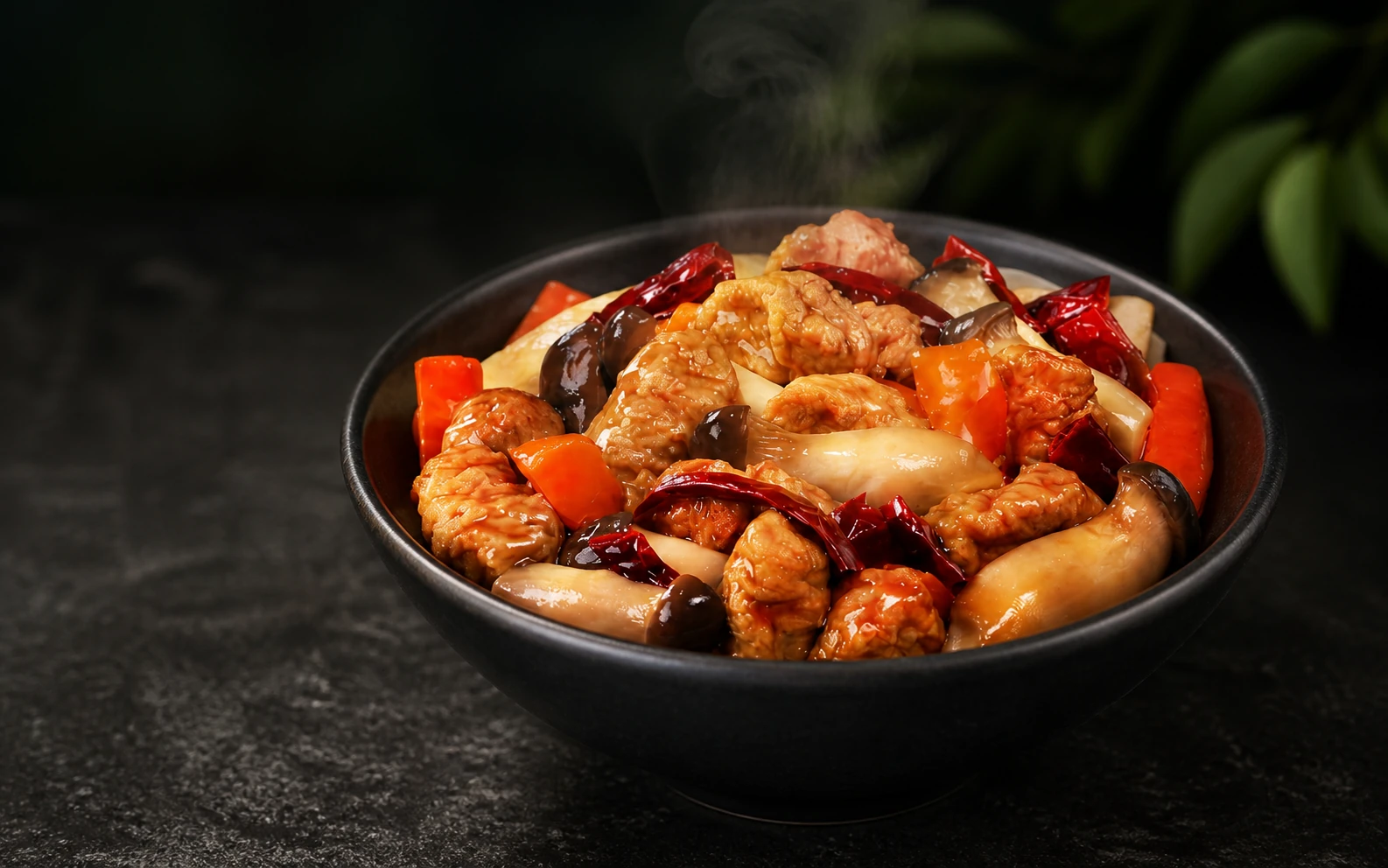 Vegan Kung Pao Chicken styled serving suggestion